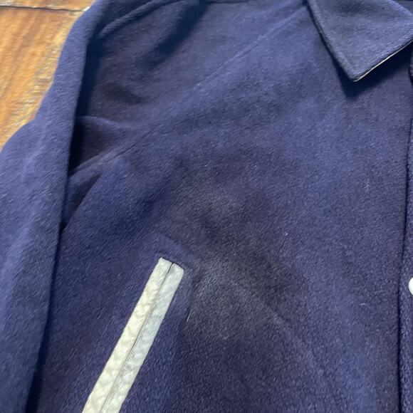 Vintage Villanova Jacket Mens Medium Blue Wool Varsity Letterman Striped 60s 70s - Picture 8 of 16